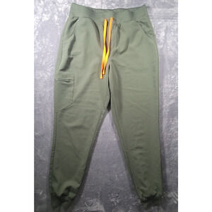 FIGS Zamora Womens L/T Jogger Cargo Pants High Rise Green Scrub Stretch